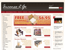 Tablet Screenshot of incense2go.com